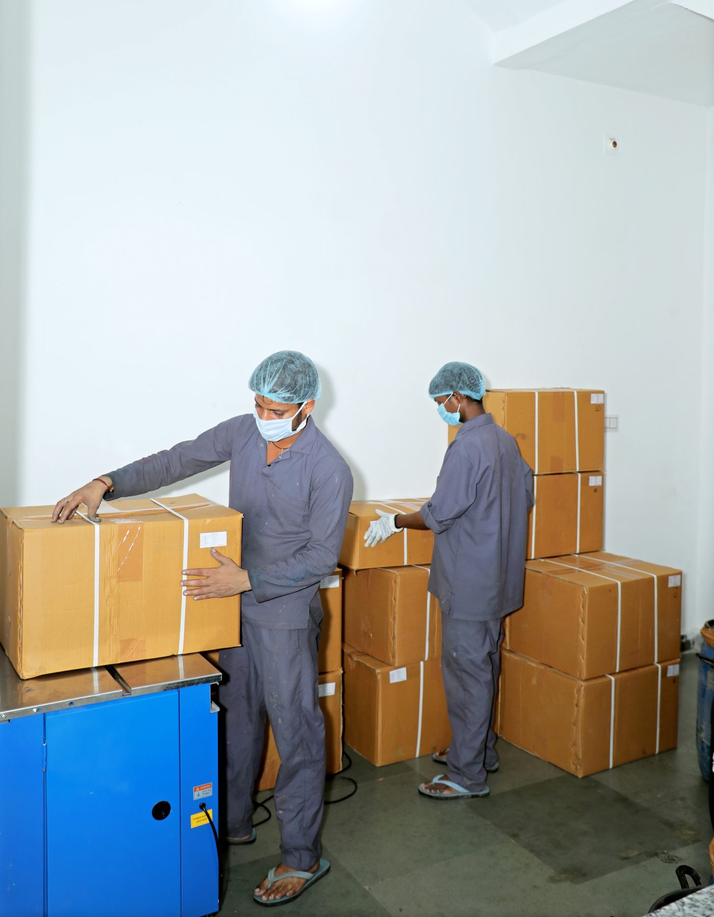Export dispatch area at Admetus Lifesciences — softgel capsule export packaging and logistics from India