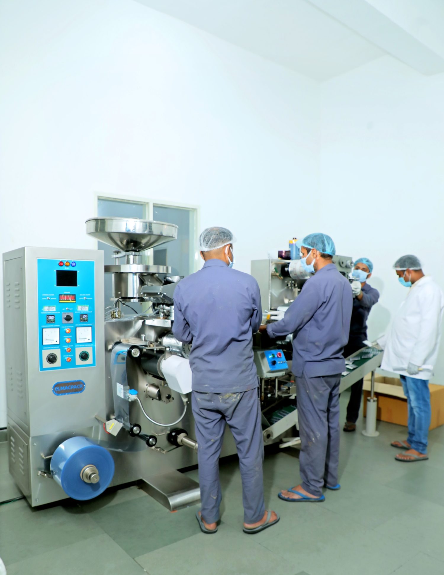 Elmach EPI 2000 blister packaging machine at Admetus Lifesciences — state-of-the-art softgel manufacturing in Haryana, India
